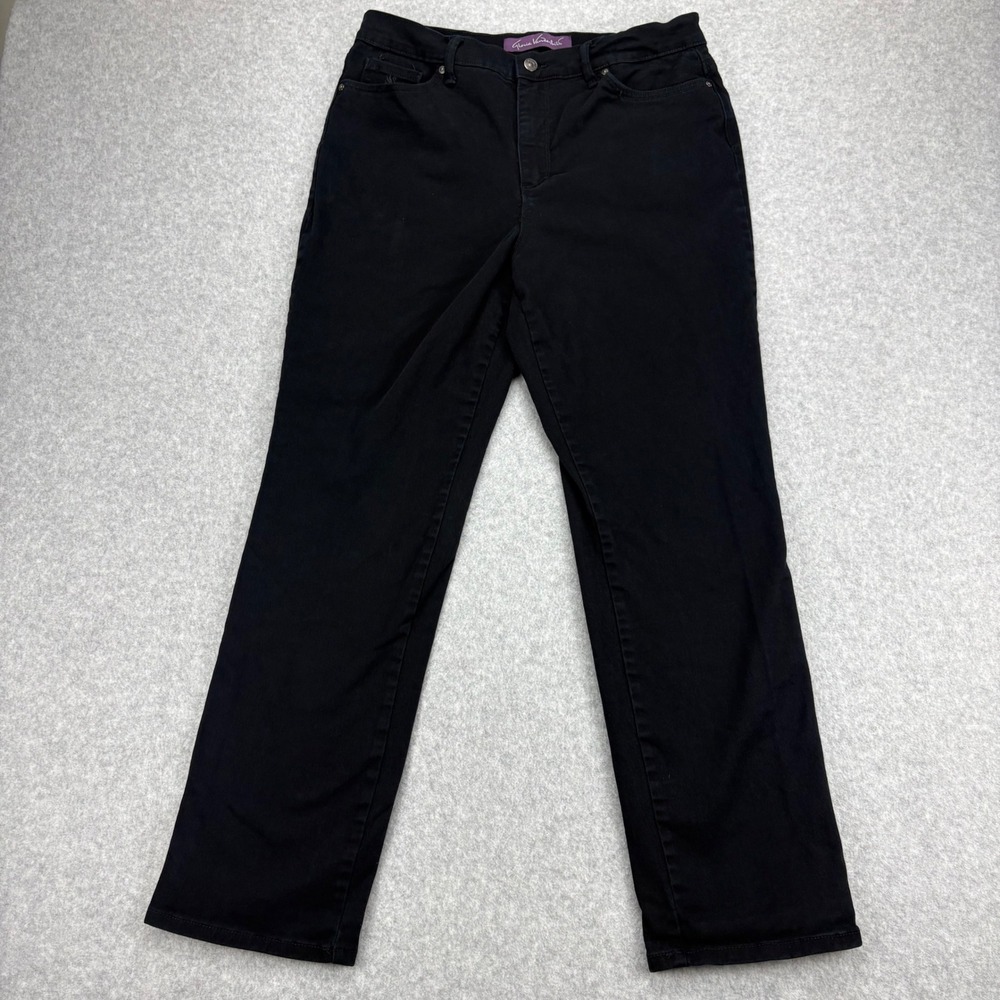 Gloria Vanderbilt Jeans Womens 12 Black Amanda High Rise Tapered Stretch Denim